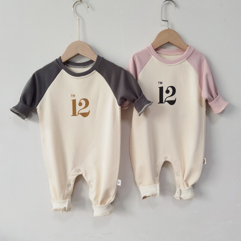 Casual Herfst Baby Rompertjes Lange Mouw Jongens Baby Kleding Meisjes Katoen Jumpsuit Nummer Gedrukt 12 Baby Kleding 0-24M