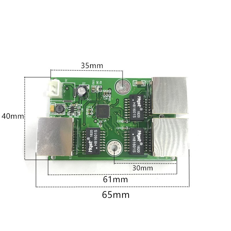 A Basso Costo di Cablaggio di Rete Scatola di Conversione Dei Dati di Estensione a Distanza Mini Ethernet 3 Porte 10/100Mbps con RJ45 interruttore Della Luce Modulo