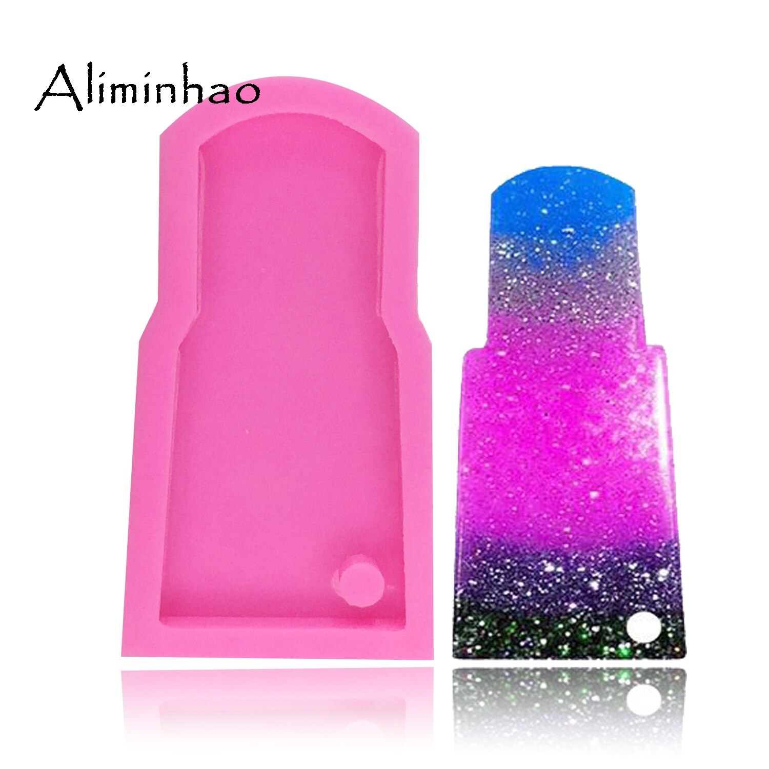 DY0053 molde de silicona con forma de vaso de agua brillante DIY para llaveros moldes perforados Molde de resina epoxy de arcilla polimérica