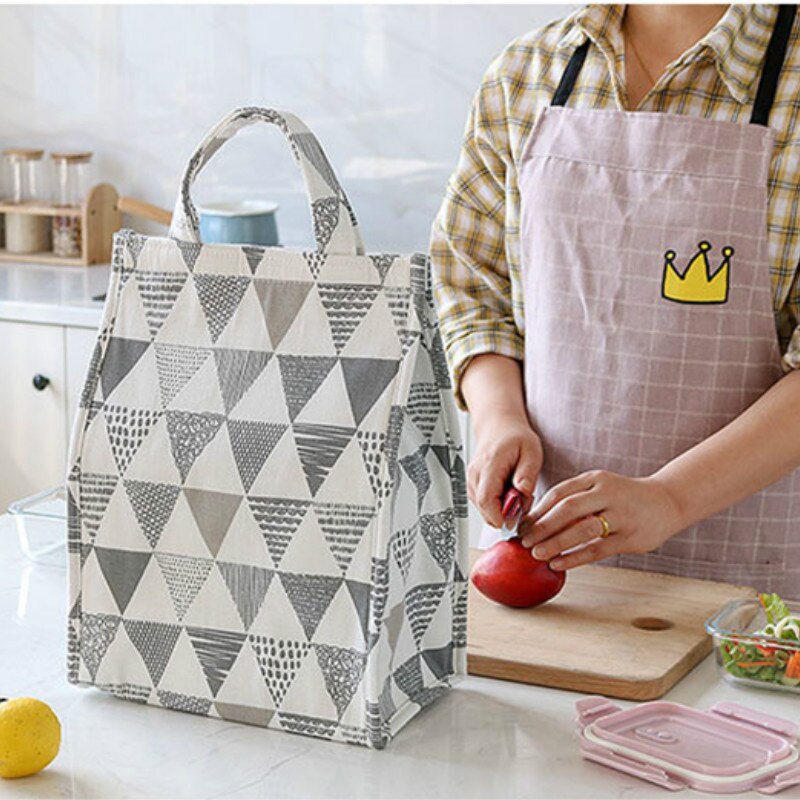 Voedsel Koeltas Waterdichte Draagbare Thermische Oxford Lunch Tas Voor Vrouwen Mannen Kids Grote Gestreepte Geïsoleerde Lunchbox Tas Tote