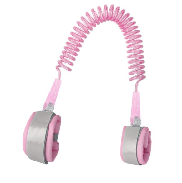 Corda di trazione anti-smarrimento per bambini per proteggere il tipo di chiave del braccialetto da polso per bambini con giunto girevole a 360 gradi: no lock rosa