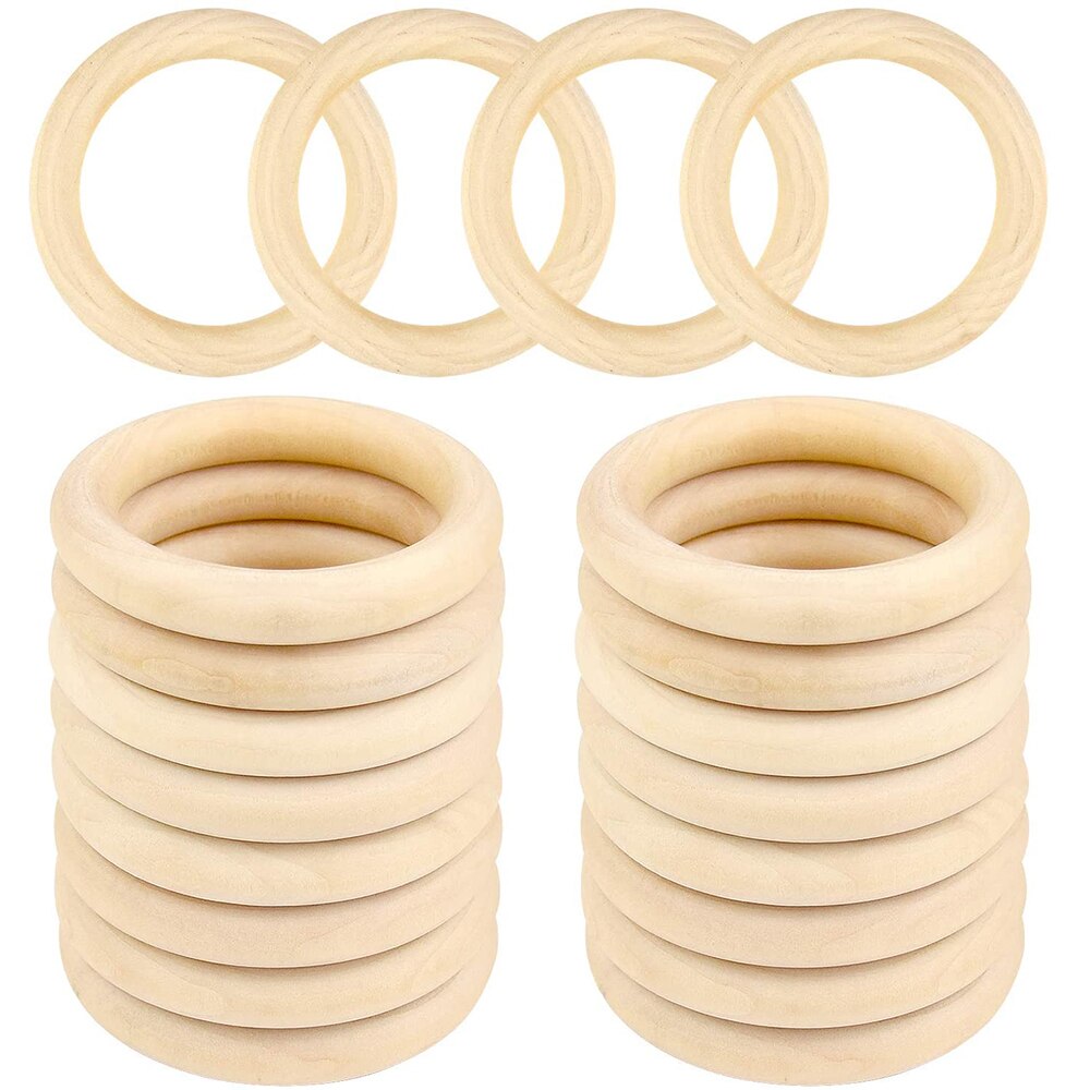 15-100mm Unfinished Wooden Rings for Crafts Natural Wood Rings DIY Wood Hoops Ornaments Connectors Jewelry Making Ring Pendant