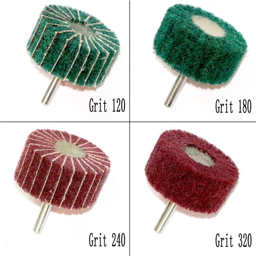 2 " 50mm 4 stk industriell skuresvamp slipehode nylonfiber polering poleringsskive non-woven for drill med 1/4 " skaft 6mm