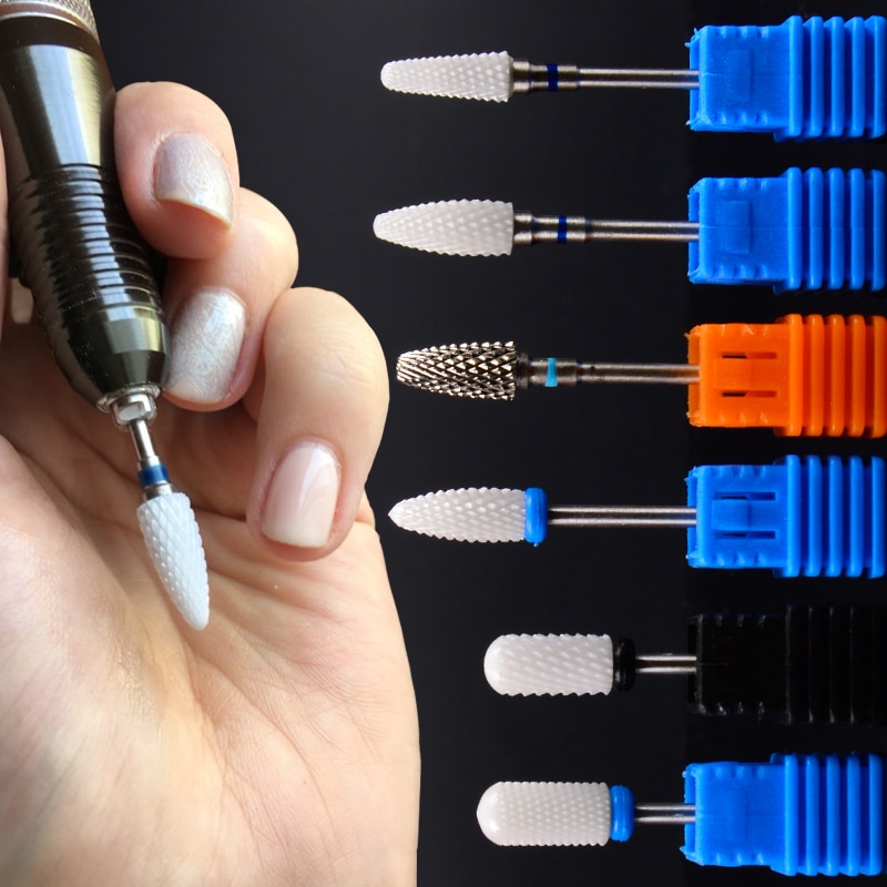 Brocas de cerámica para uñas, 1 unidad, tamaño M XC, para uñas de manicura y pedicura eléctrica, accesorios de herramientas
