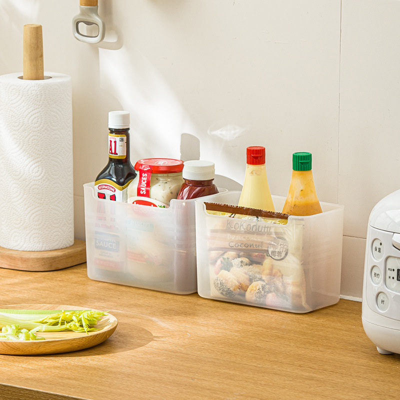 Køleskabsorganisator opbevaringsboks til madvarer køleskabsboks med sidedør til hjemmet madbeholder organizers de rangement