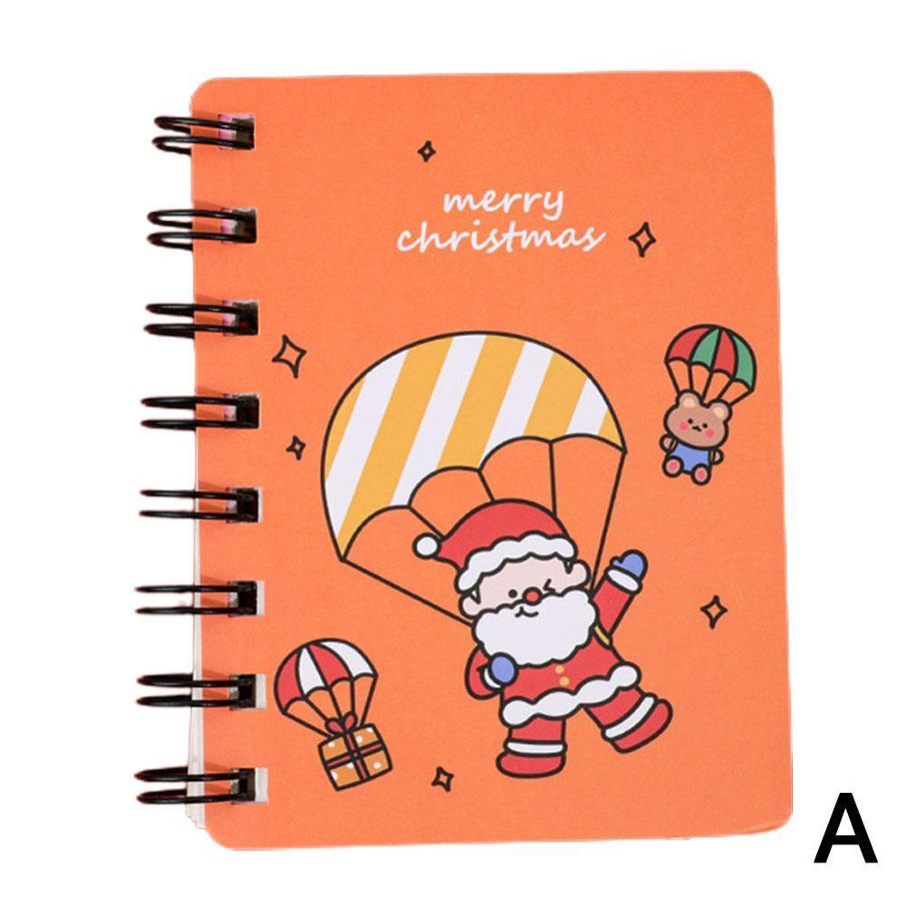A7 Kawaii Christmas Notebook Coil Book Christmas Tree Claus Supplies School Stationery Santa Student Notebook Planner A2P3: A