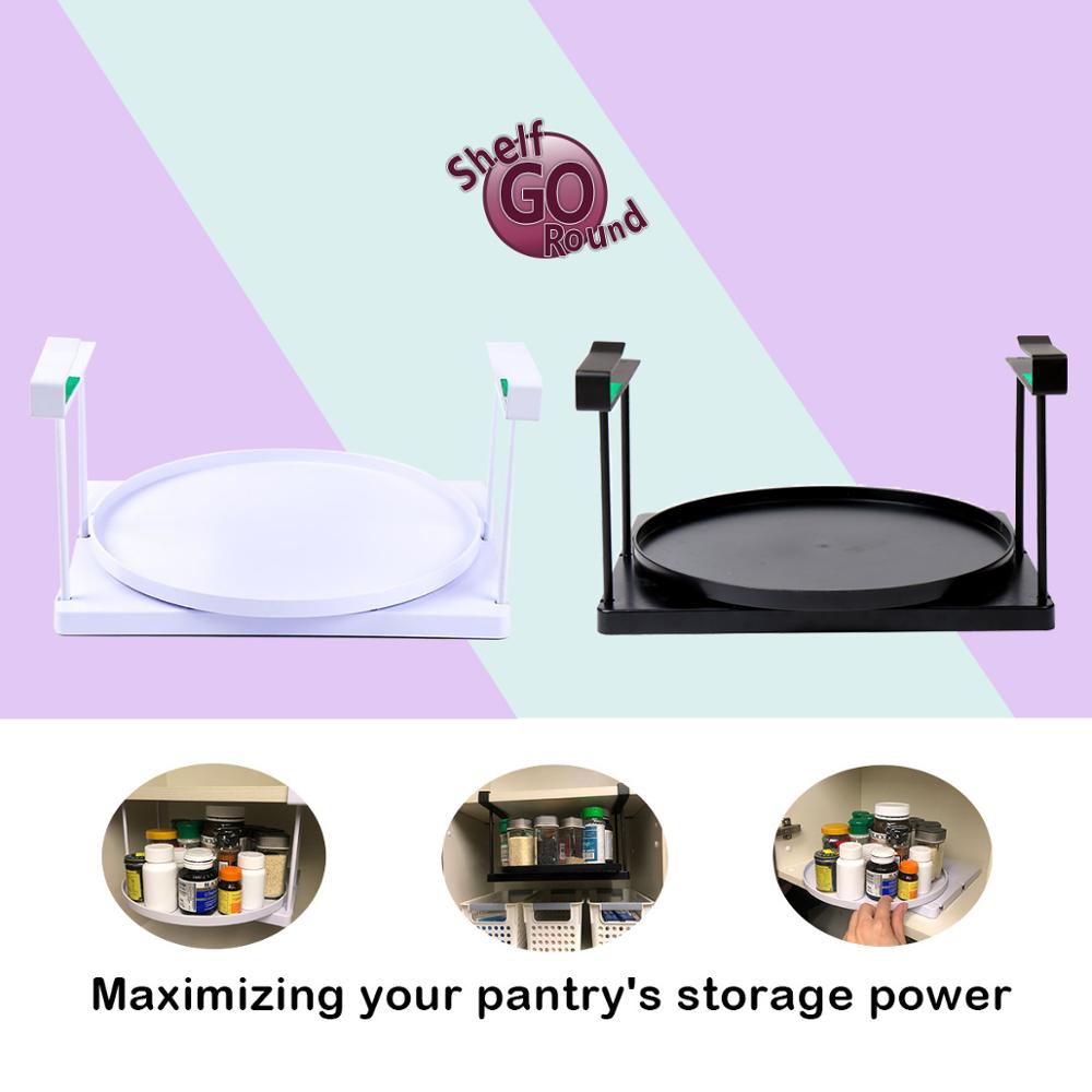 Kitchen Tray Cabinet Organizer Rotatable and Drawable Storage Tray SHELF GO ROUND a Good Helper in Your Pantry Of Kitchen