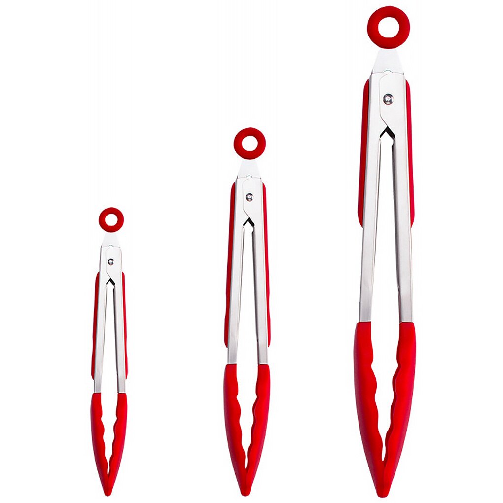 Kitchen Tongs Stainless Steel Silicone Kitchen Cooking Tongs Grilling Barbeque Food Non Stick Cookware Bread Tongs Kitchen Tools