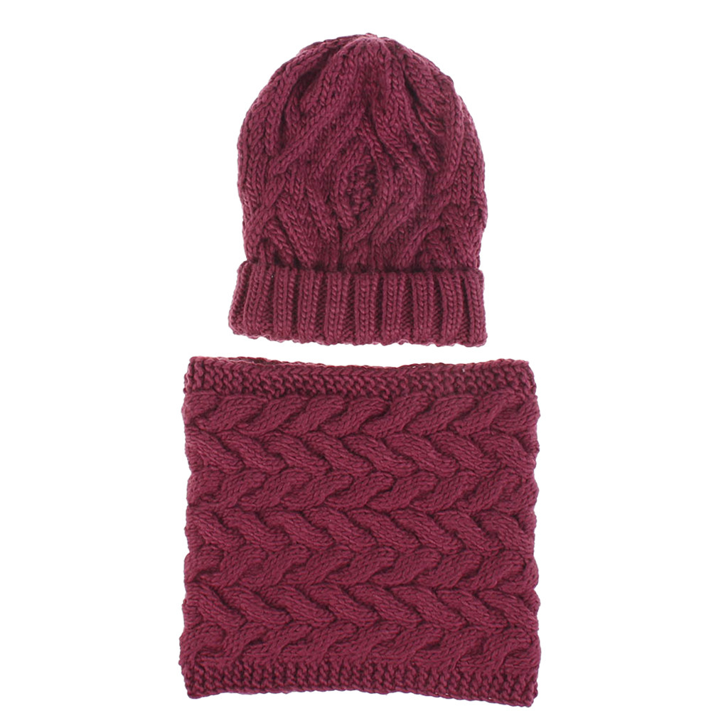 Conjunto de gorro y bufanda czapka i komin tricotin para mujer, gorro grueso de punto liso para invierno, mantener el calor, sombrero pañoleta # E, 2 uds.