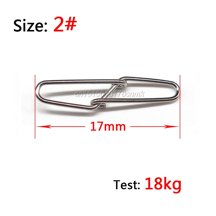 100pcs/lot double lock Fishing snaps barrel Swivel Safety Snaps swivel Fishing Connector Stainless Steel size 0#-6#: Size 2