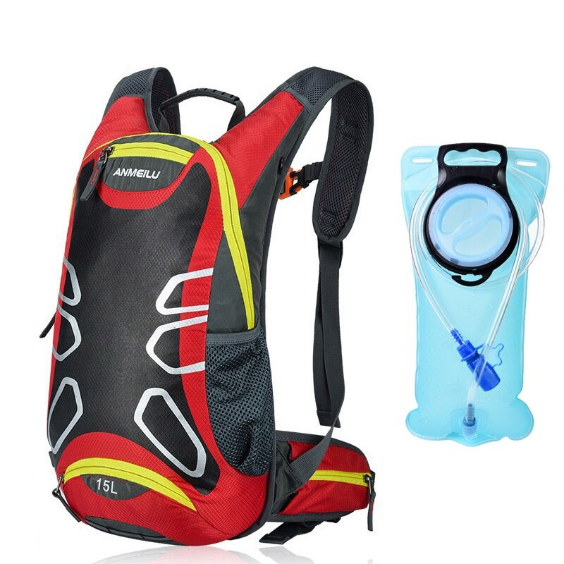 Anmeilu Wasserdichte Rucksack unisex draussen-Sport Berg Camping Rucksack für Reise Ski Radfahren Klettern mit Regen Abdeckung: rot Kombination