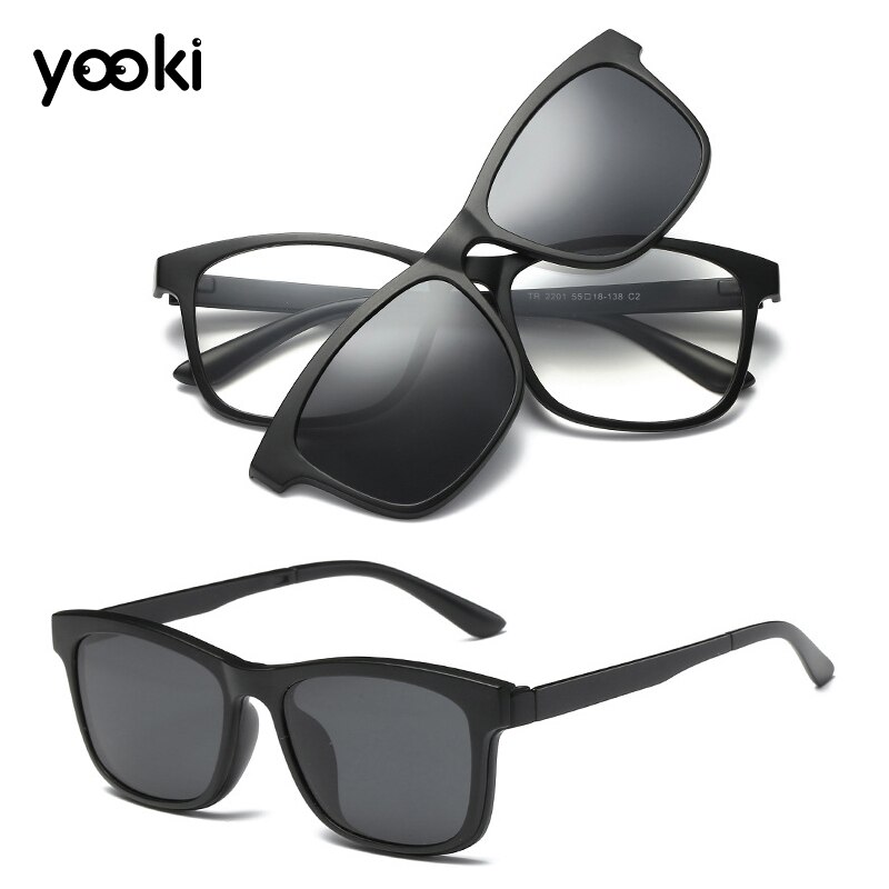 Magnetic Polarized Clip-on Sunglasses Sport Eyeglass Frame Driving Outdoor Night Vision Glasses for Driving