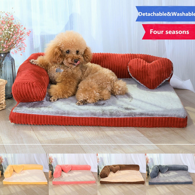 Luksus stor hundeseng sofa hund kat kæledyrspude til store hunde vaskbar rede kattegrus bamse hvalpemåtte kennel kæledyrshus sml xl