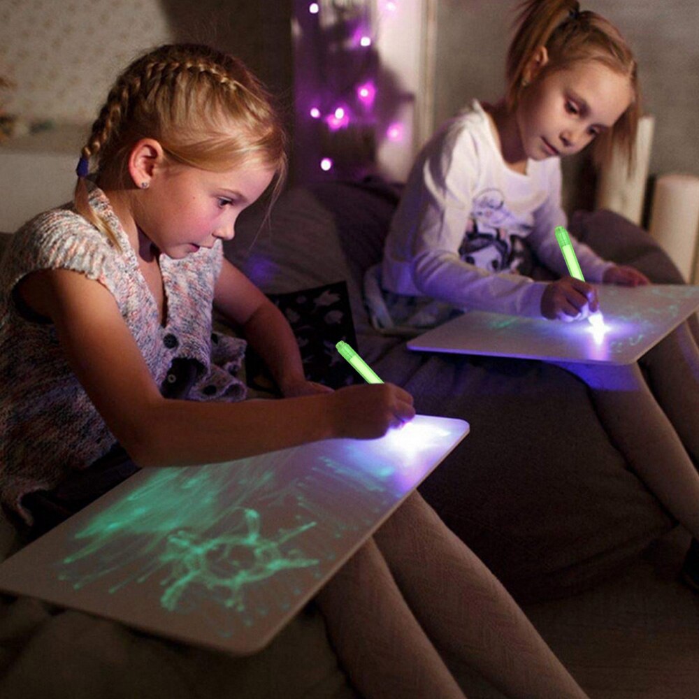 Stylo de peinture à lumière UV pour enfants, 3 pièces, dessin magique drôle Invisible, stylo marqueur d'encre qui disparaît, tableau Secret, stylo d'écriture de Message, jouet