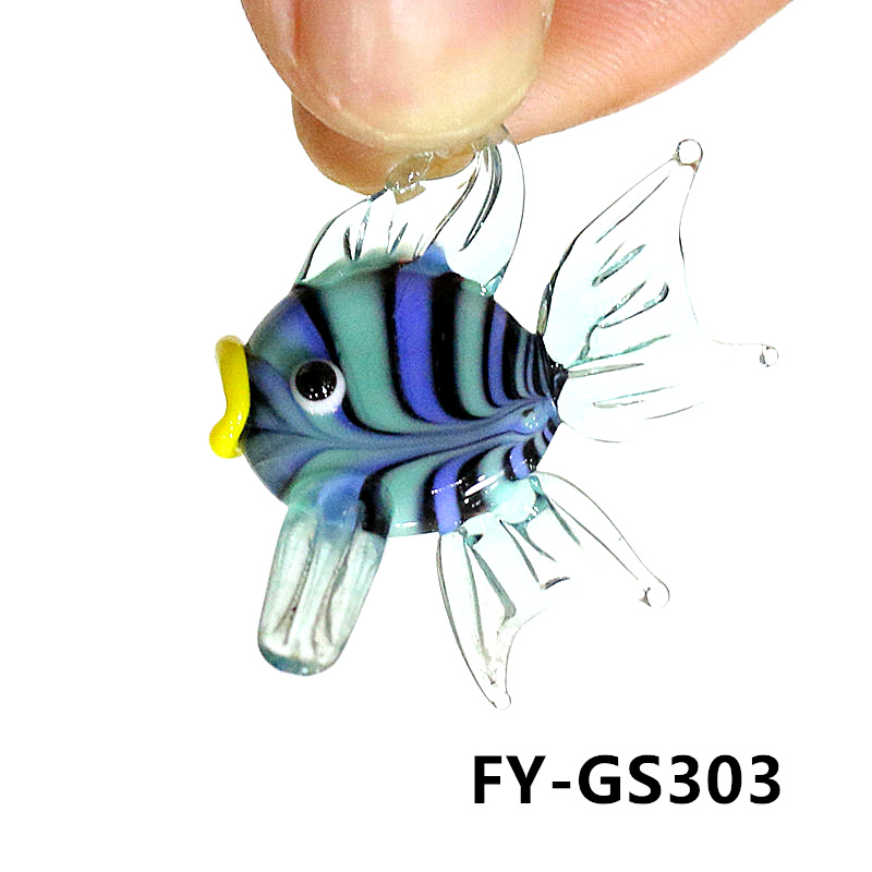 Flottant verre clair bulle boule assorti mignon miniature marine poisson figurine charm pendentif pour aquarium aquarium aquarium aquarium aquarium décoration accessoires: BLEU CIEL