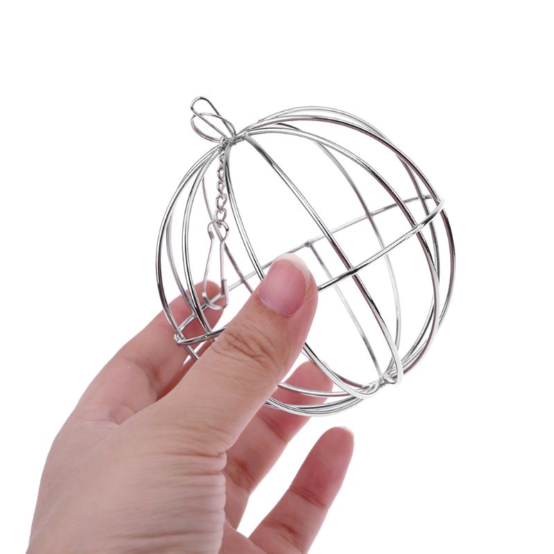 Stainless Steel Round Feeder Automatic Feeding Hanging Hay Ball Guinea Pig Hamster Rat Rabbit Pet Toy