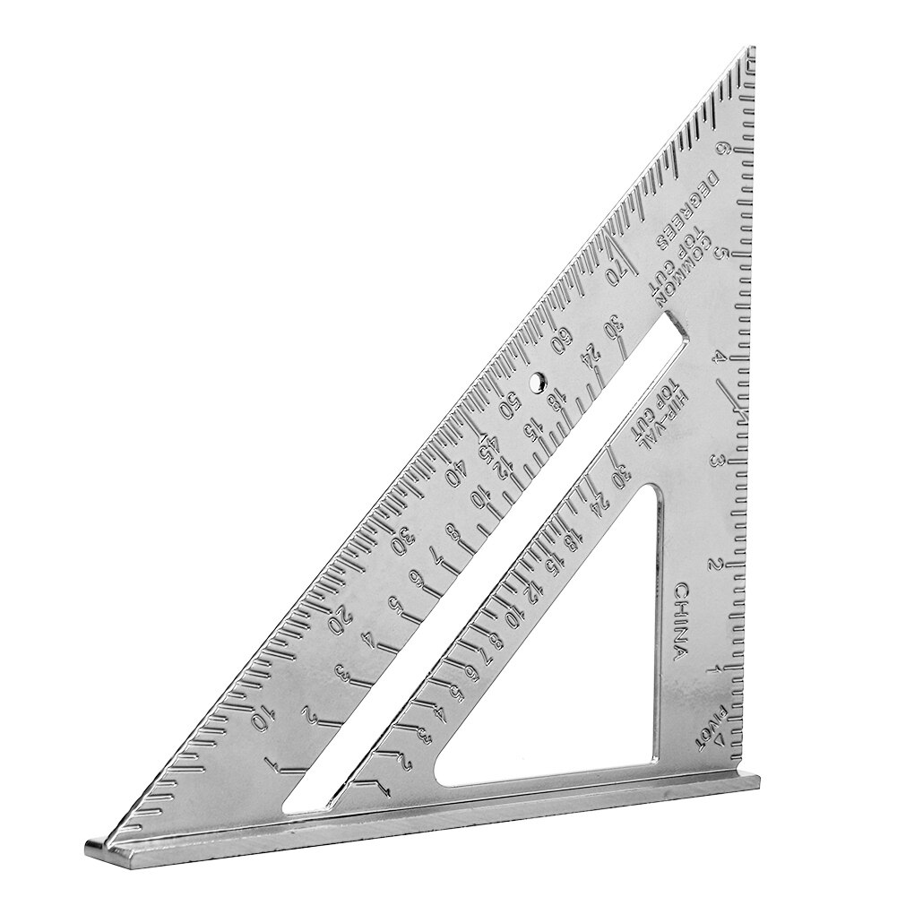 7 pouces carré règle travail du bois outil de mesure Triangle règle en alliage d'aluminium pièces légères jaugeage enquête