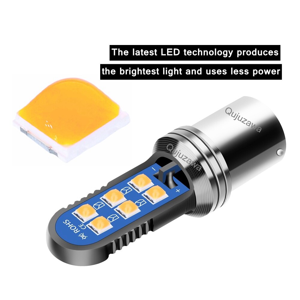 Bombillas LED superbrillantes para coche, luz de marcha atrás de 12V, 2 piezas, BAY15D P21/5W 1157 BA15S P21W BAU15S 1156