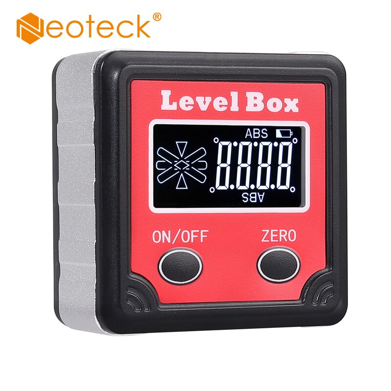 Neoteck Magnetic Spirit Level Digital Angle Gauge Protractor Inclinometer Bevel Box LCD Backlight Display 0.05 Degree Resolution