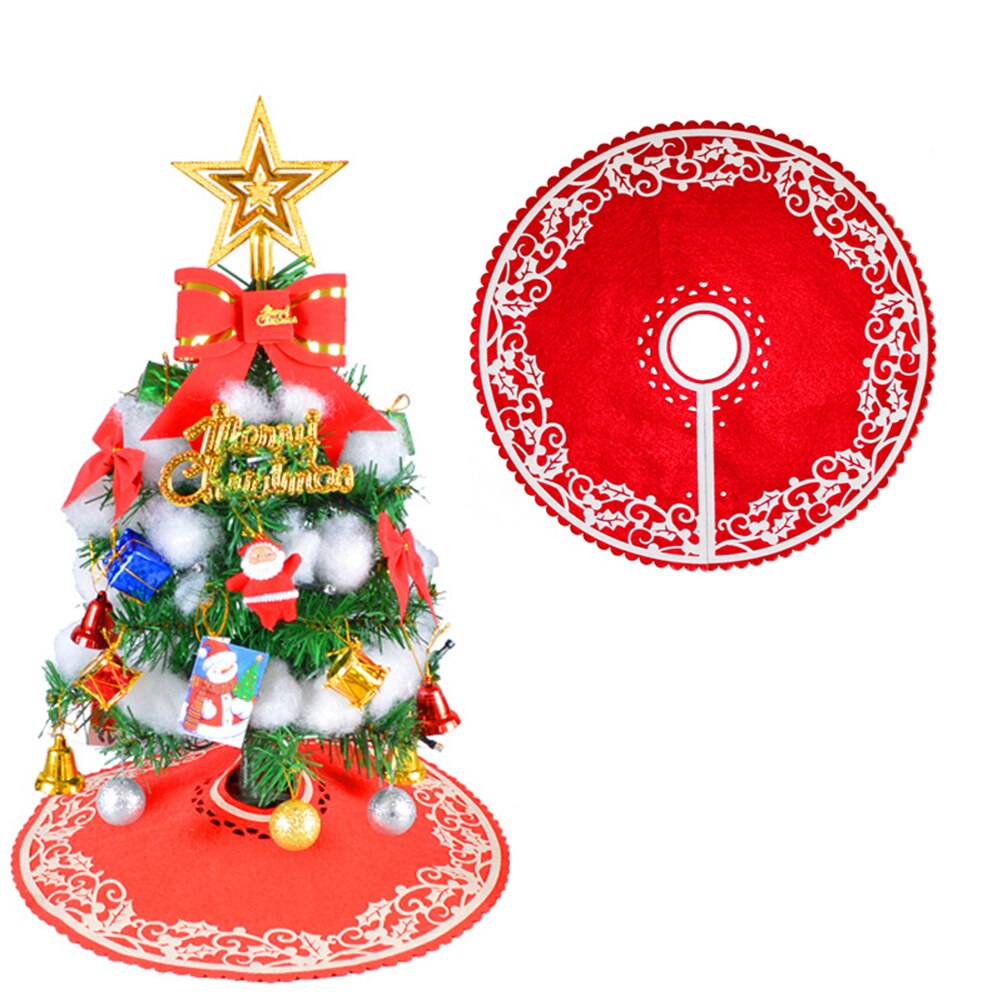 1pc 30センチメートル赤クリスマスツリースカートスノーフレーク豪華なカーペットクリスマスツリーの装飾品ナヴィダード床マット新年出生ノエルの装飾 Grandado