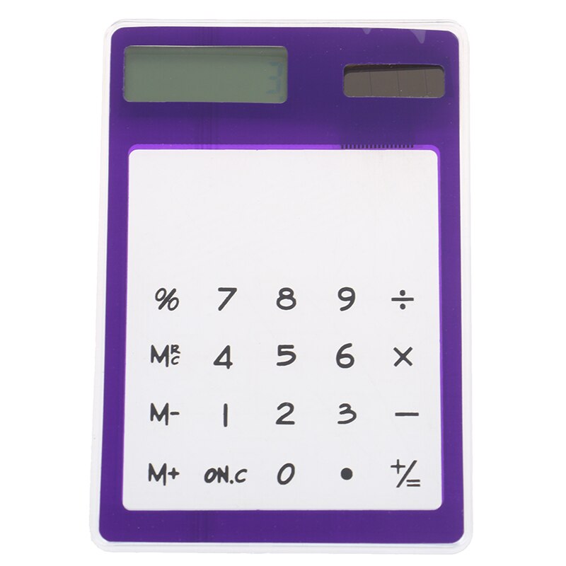 8 Digit Touch Screen Ultra slim Transparent Solar Stationery Clear Scientific Calculator use for Student School Office