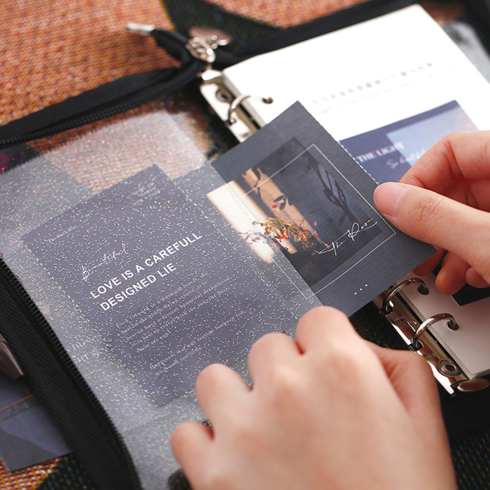 Zip Transparent Notebook Shell Binder Leaf Journal Planner Loose Zipper 130*200mm PVC Environmental A6 Office Stationery