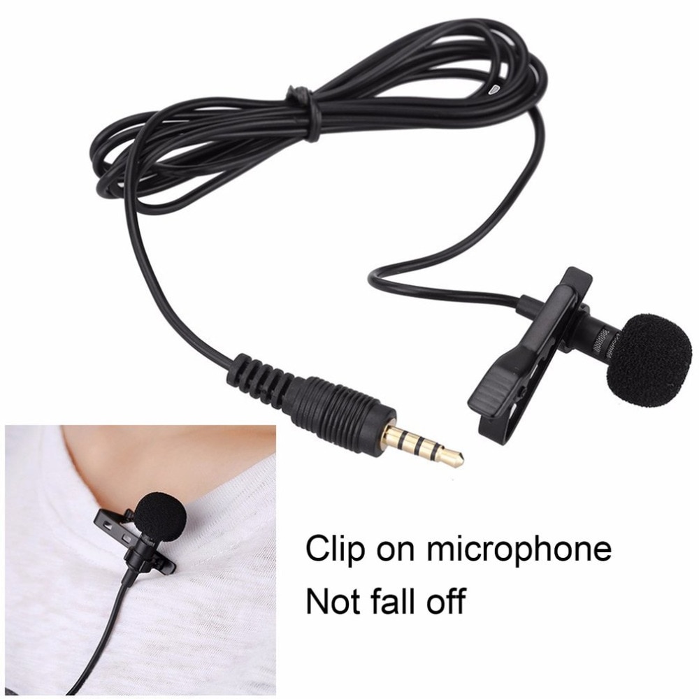 Mini Lavalier Mic Tie Clip Microphones Smart Phone Recording PC Clip-on Lapel Support Speaking Singing Speech High Sensitivity