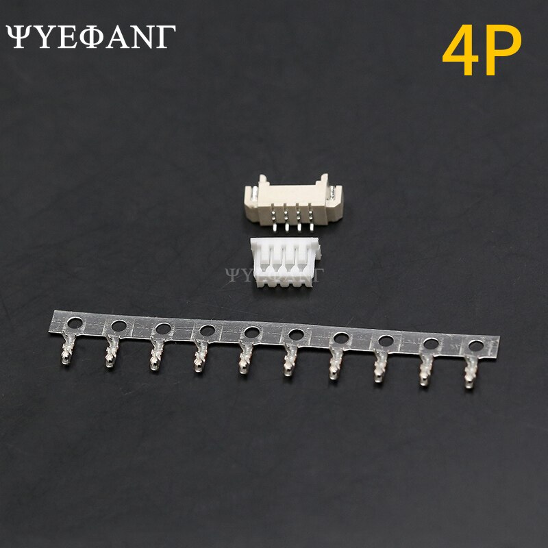 10 Sets Jst 1.25 Mm Connector Horizontale Smd Socket 1.25 Toonhoogte Pin Header 2P/3P/4P/5 P/6P/7P/8P/9P/10Pin Voor 1.25mm Plug