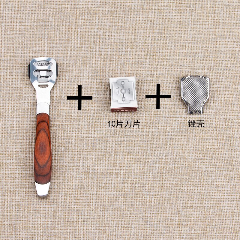 Feet Care Tool Foot Dead Skin Removal Cutter Callus Peeling Machine and Foot Care Pedicure Tools: Wooden handle set