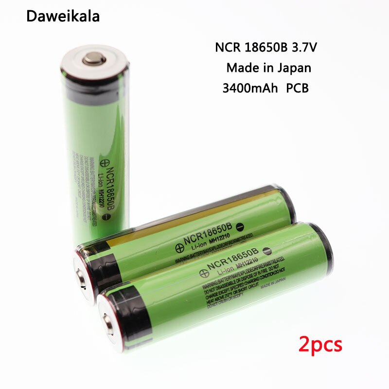 Daweikala Original 18650 battery NCR 18650B 3400mAh battery 3.7V Li-ion Rechargeable battery PCB Protected+ Free Shopping