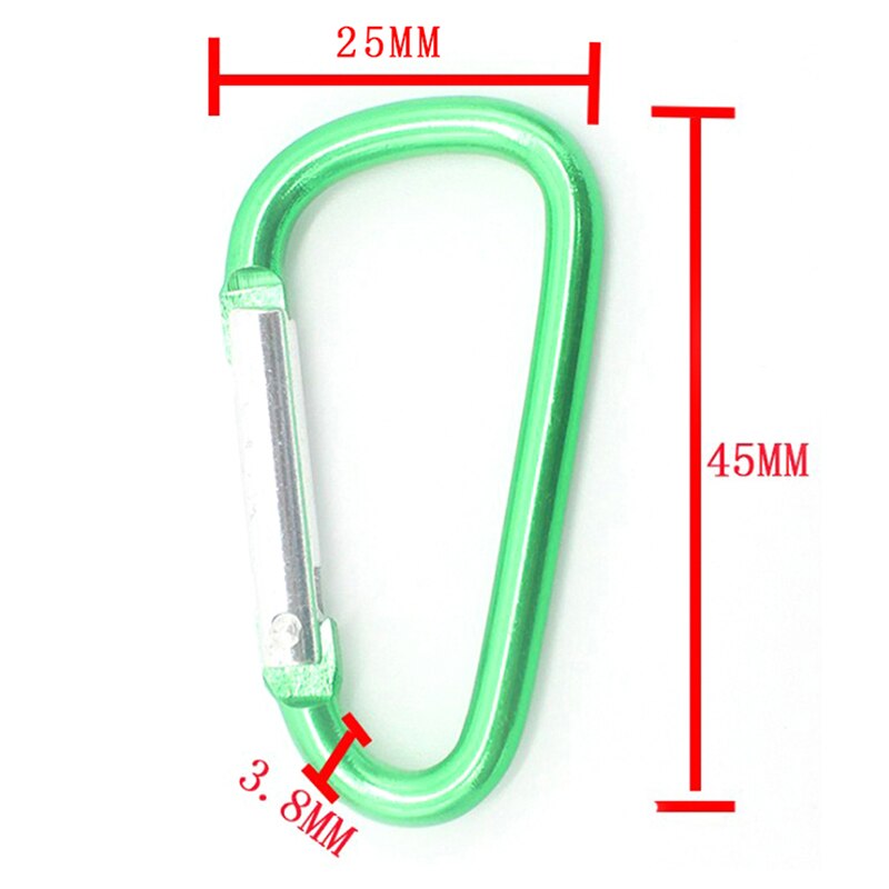 Kleurrijke aluminium karabijnhaak d-ring sleutelhanger clip camping sleutelhanger karabijnhaak outdoor reisset