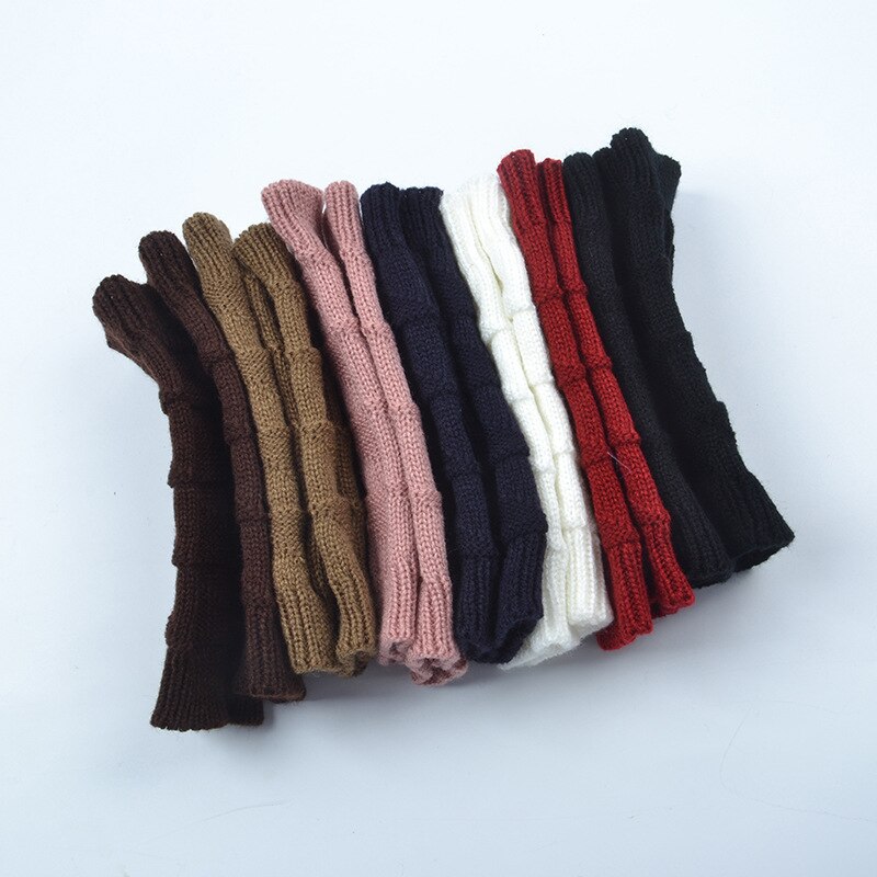 Winter Wool Half Finger Gloves Women Arm Warmer Knitted Short Gloves Arm Cover Warmth Winter Arm Cover Fingerless Mittens