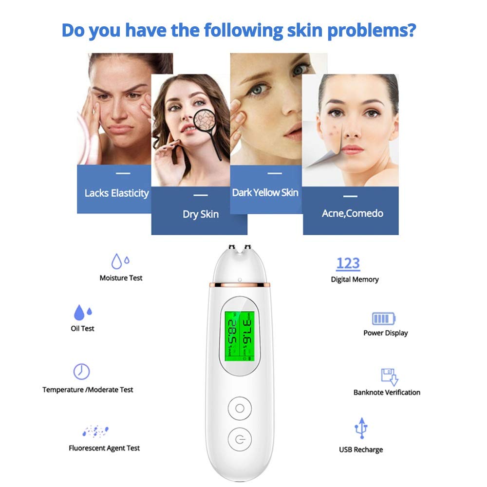 Precision Skin Oil Content Analyzer LCD Digital Fa... – Grandado