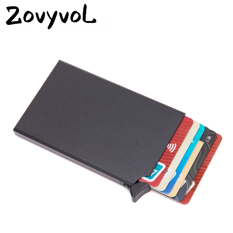 ZOVYVOL RFID Anti-diefstal Smart Portemonnee Dunne ID Card Case Unisex Automatisch Solide Metalen Bank Credit Card Holder Business mini