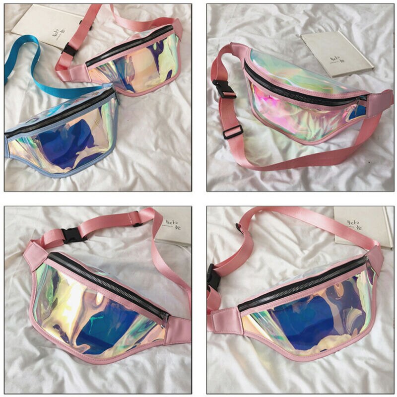 Mode Fanny Pack Belt Bum Bag Clear Transparante Punk Holografische Taille Pack Voor Vrouwen