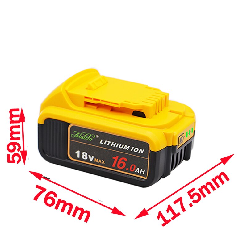 Alalito 18 V 16.0Ah DCB200 Vervangende Li-Ion Batterij Voor Dewalt Max Xr Power Tool 18 V 16000Mah Lithium Batterijen