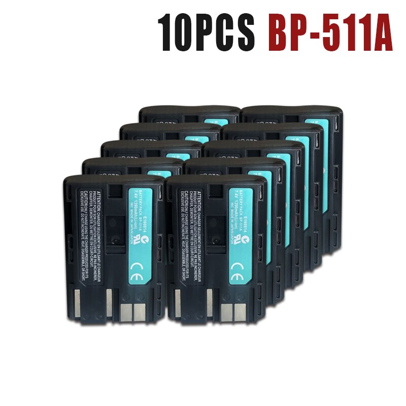 1390mAh BP-511A For Canon Camera Rechargeable Battery 7.4V EOS D30 D60 10D 300D 20D 30D 40D 50D PowerShot G1 G2 G3 MV600i Pro1