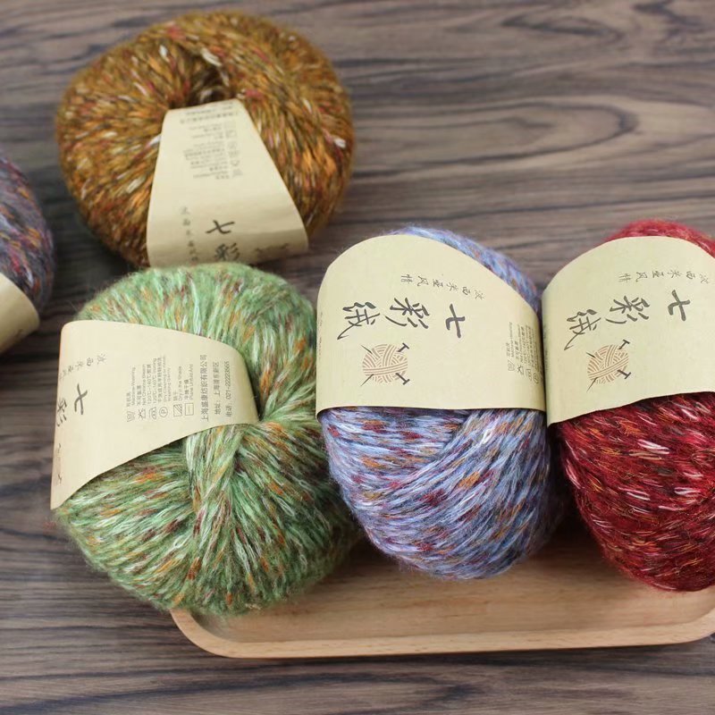 Varmt farverigt tykt garn alpaca uld håndstrikke tørklæde nål diy bomuld hæklet tråd