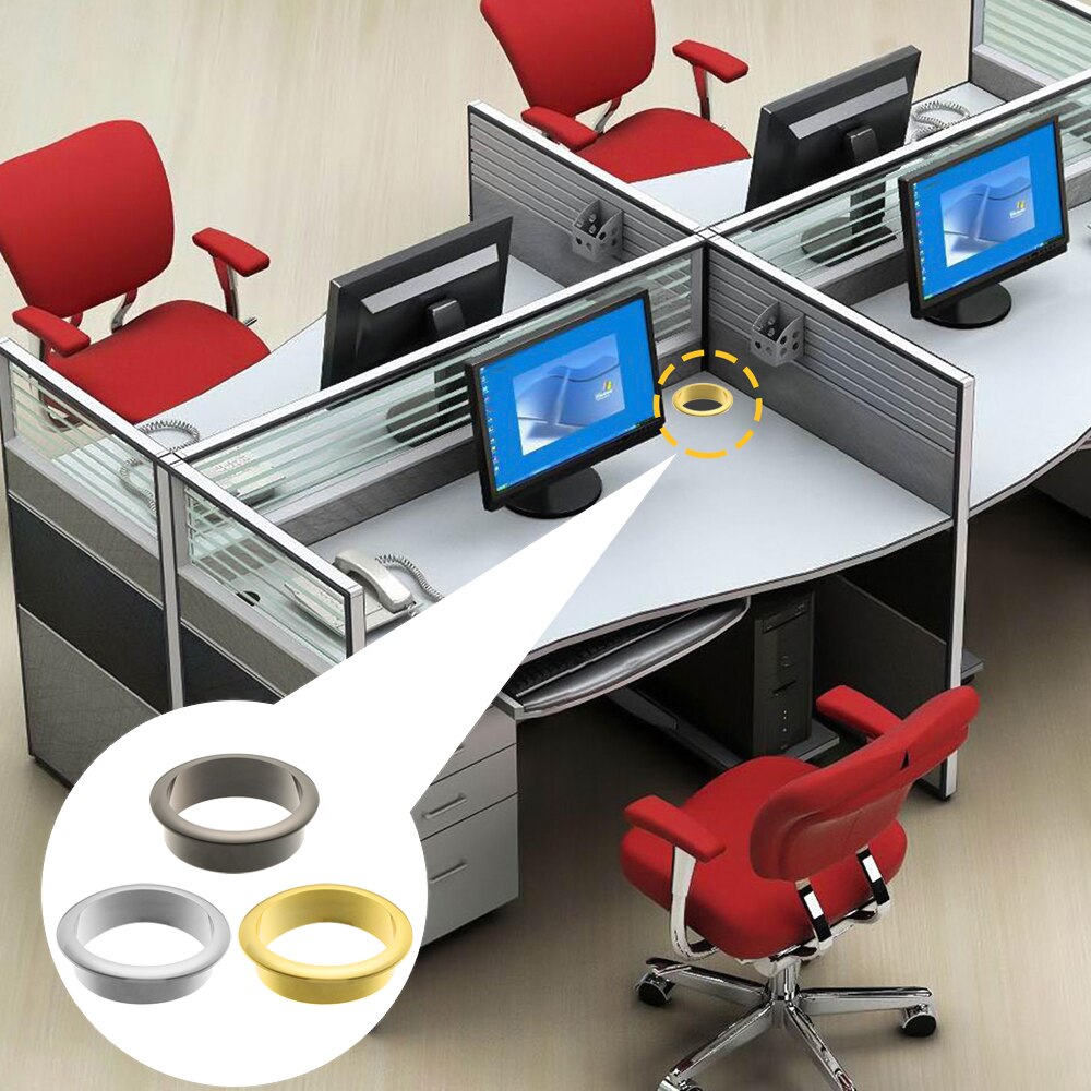 25-80Mm Ronde Kabel Draad Gat Cover Lijn Doos Kabel Grommets Kantoor Computer Bureau Outlet Port Wire Rack meubels Hardware