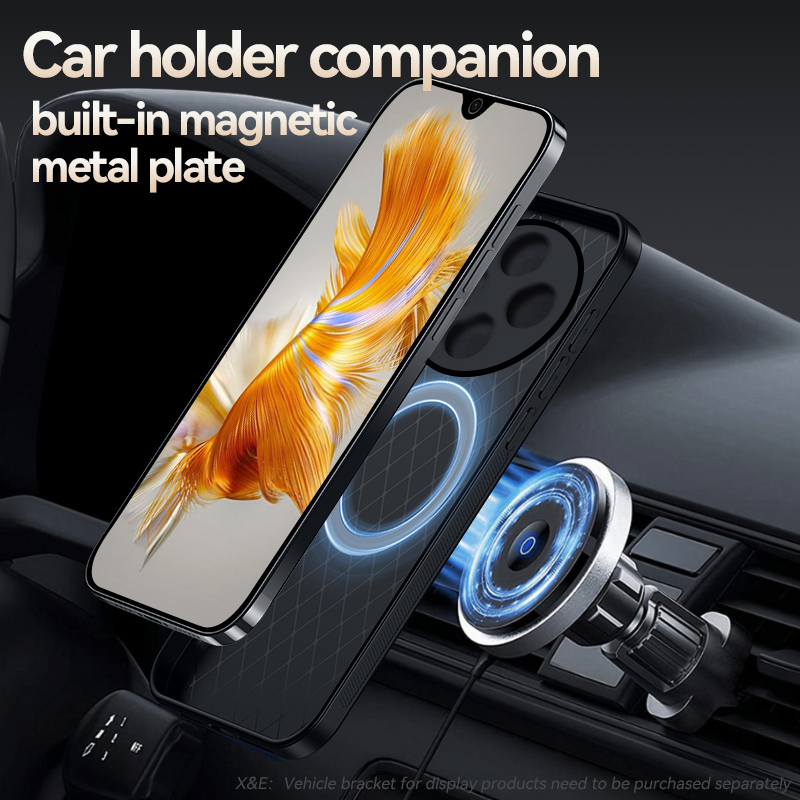 Luksuriøst magnetisk skinndeksel i ensfarget farge til redmi 14 14c støtsikkert bakdeksel