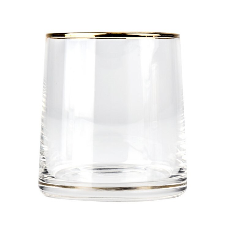 Blyfritt glass whiskyglass varmebestandig husholdning fargerik gullkant glass kopp spiritus vinredskaper: E