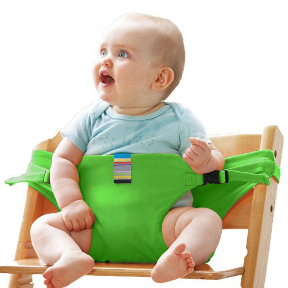 Baby spisebælte børnesæde stol sikkerhedssele kan sidde sæde udendørs rejse høj stol voksende sikkerhedssele baby bilsæde baby ting: Grøn