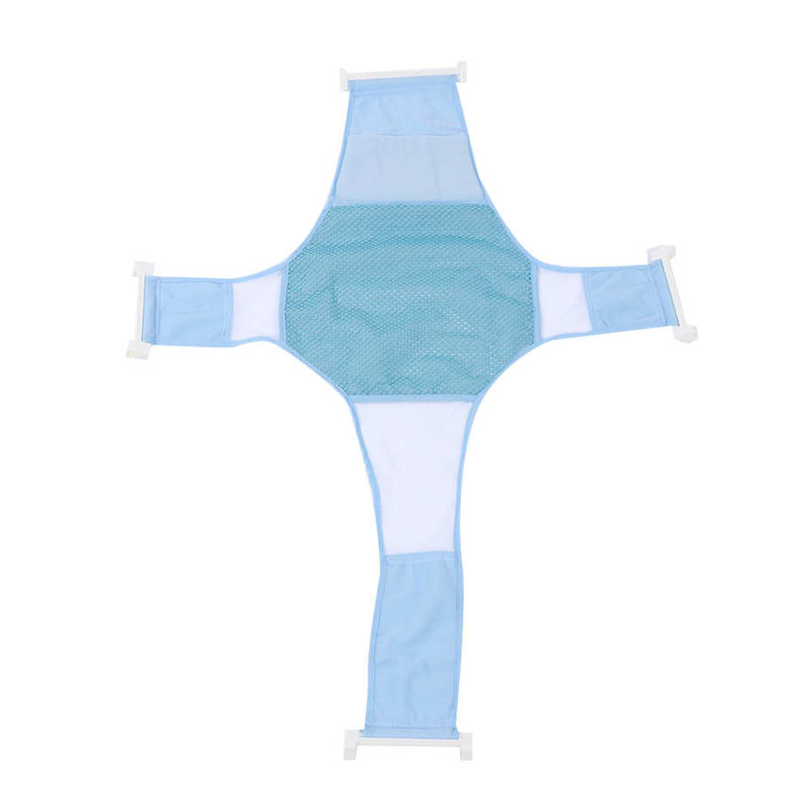 Baby Bath Support Non‑Slip Newborn Bath Comfortable Baby Shower Bathtub Sit Up Mesh for Newborn Baby Boys Girls: Light blue