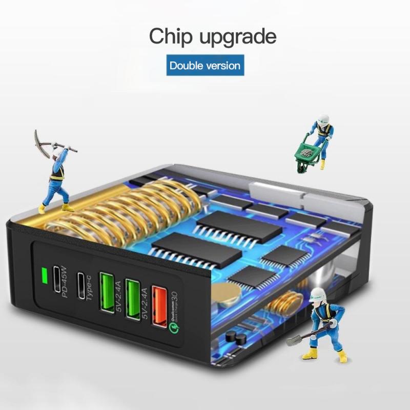 QC 3.0 PD Multi-port USB Charger Wireless Charging Head Quick Charge For IPhone Xiaomi Samsung Huawei 3 Ports Fast Charger