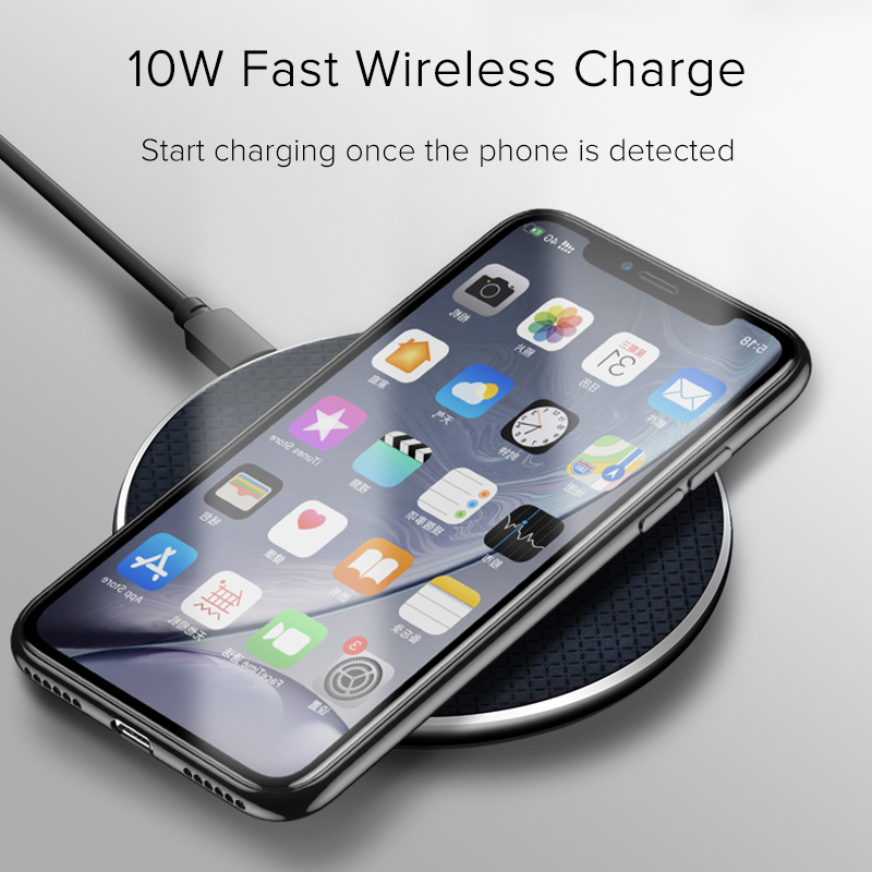 Wireless Charger for iPhone 11 X Xs Xr 8 10W Qi Fast Wireless Charging Pad for Samsung S10 Note 9 AirPods Xiaomi Charger