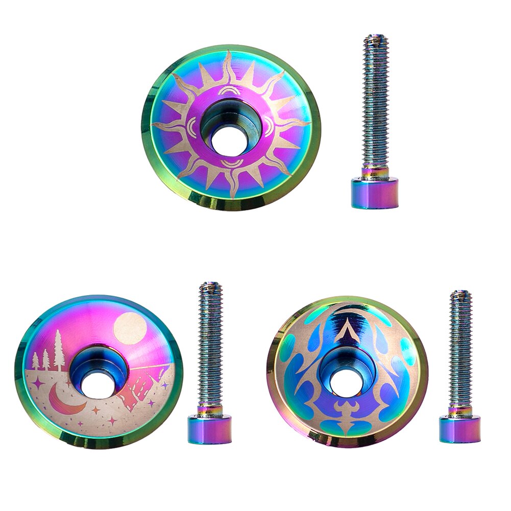 Bike Stem Cover aluminium alloy stem Top Cap only 5.2g Ultra light Bicycle Headset cover With Screw for 28.6mm Front Fork Tub