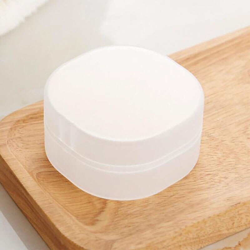 caja de jabón redonda de plástico transparente, soporte de esponja para jabón, Set de accesorios de baño para el hogar, edición de jabón, caja de jabón de: white