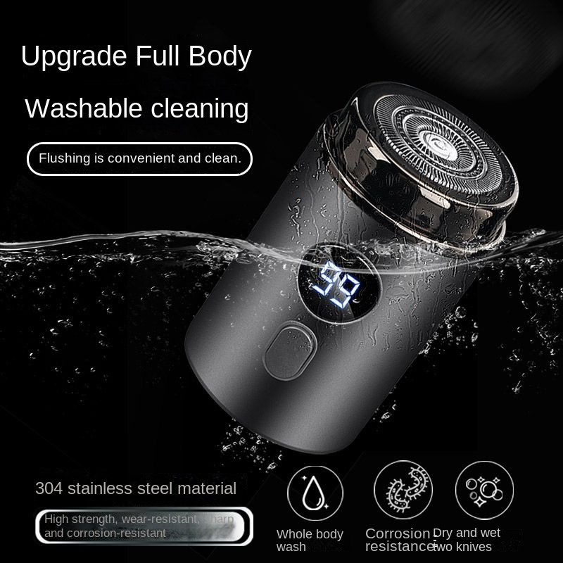 Men's mini razor car portable digital display rechargeable waterproof wet and dry razor men women travel home essential razor