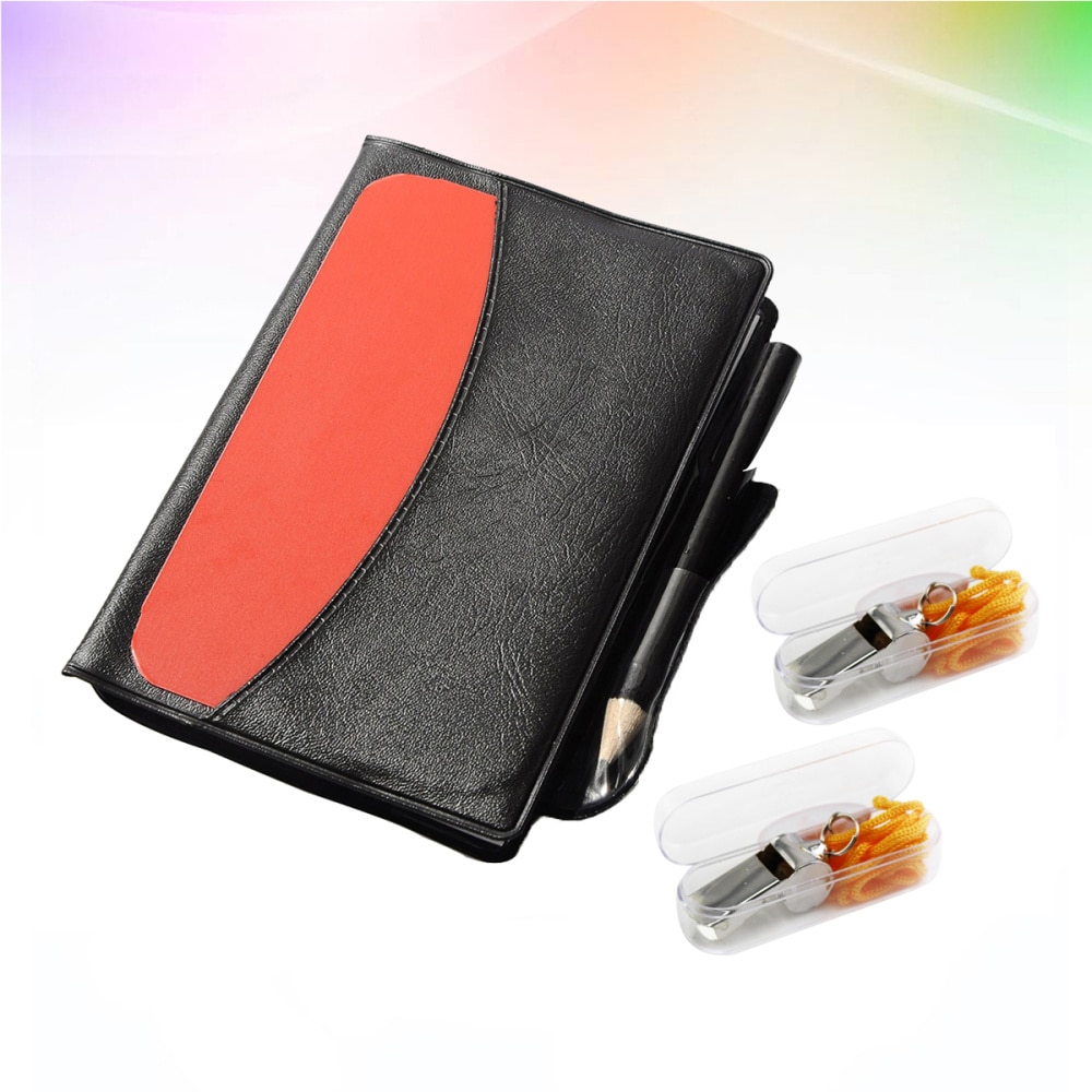 Referee Card Set Durable Portable Referee Whistle Red And Yellow Cards Judge Flipping Card for Referee Football Mat