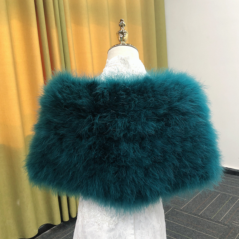 Chales de piel de Color liso, abrigos elegantes de plumas de avestruz blancos, Boleros de piel para boda, chales nupciales, chaquetas para vestidos de noche